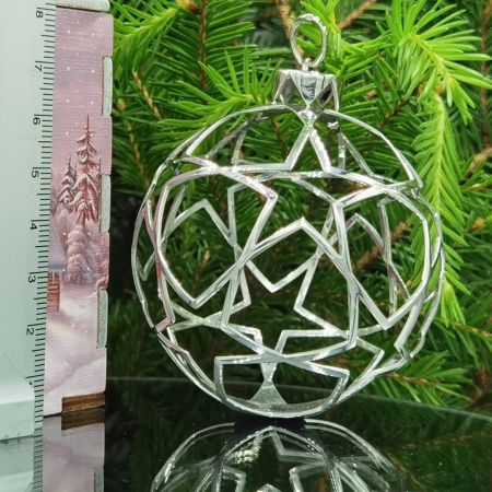 Серебряная елочная игрушка «Мяч»