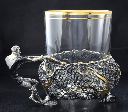 Серебряный подстаканник «Старик и невод»