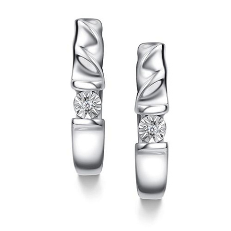 Серебряные серьги с бриллиантами