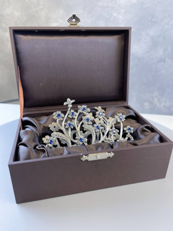 Серебряная салфетница «Незабудки»