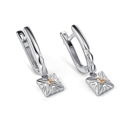 Серьги из серебра с бриллиантами