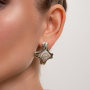Серебряные серьги «Крест» с агатом