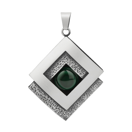 Подвеска из серебра с малахитом