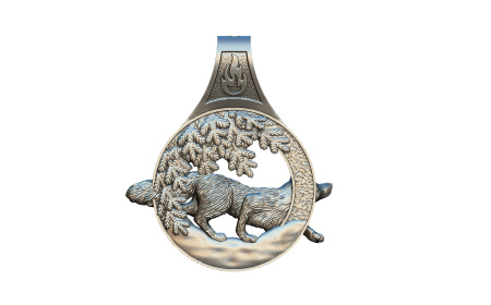 Серебряная подвеска «Крадущийся лис»