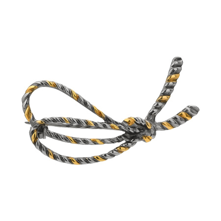 Брошь из серебра с позолотой «Бантик»