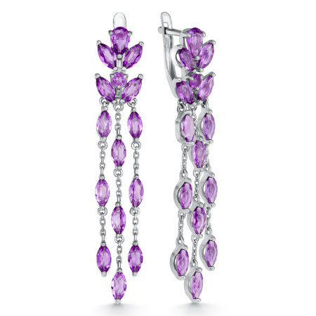 Серьги из серебра с аметистом