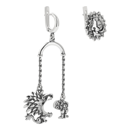 Серебряные серьги «Смертельный номер»