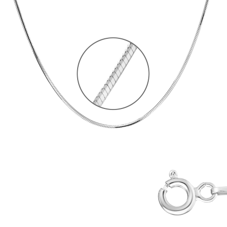 Цепь серебряная «Снейк» с алмазной гранью