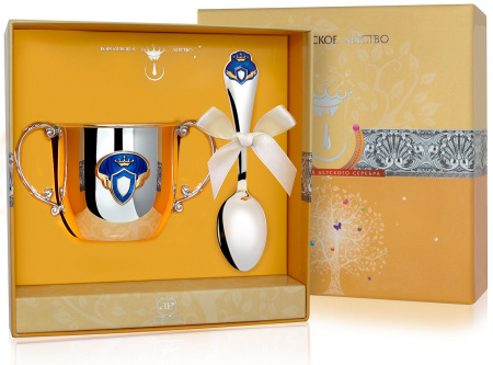 Серебряный набор «Принц» поильник и ложка