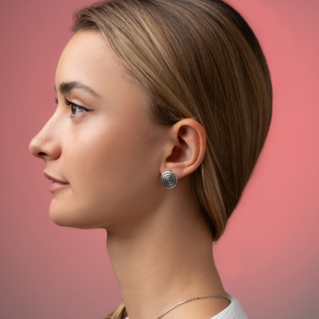 Серьги из серебра «Спираль»