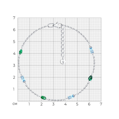 Браслет из серебра с фианитами