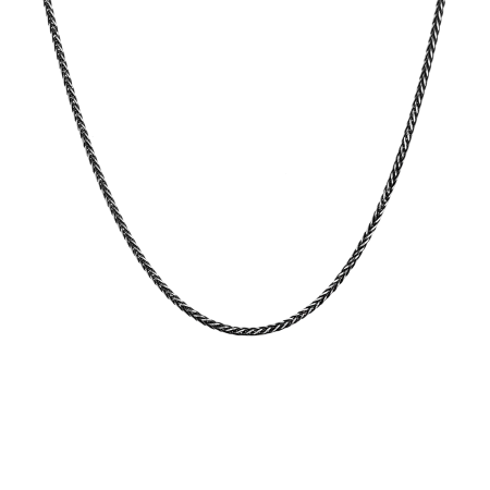 Серебряная цепь с чернением «Колосок»