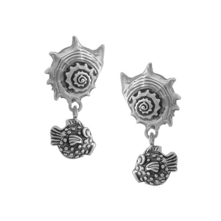 Серебряные серьги «Подводный мир»