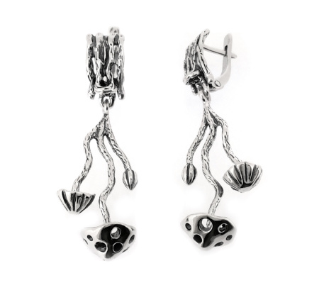 Серебряные серьги «Лесная сказка»