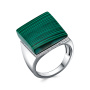 Кольцо из серебра с малахитом и фианитами