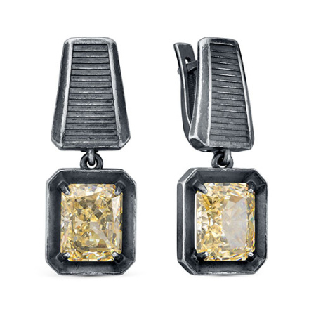 Серьги из серебра с бриллианитом