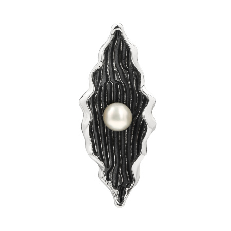 Брошь из серебра с жемчугом