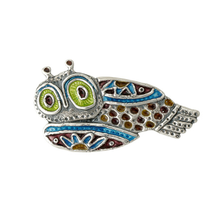 Серебряная брошь «Сова»