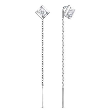 Серебряные серьги с фианитами