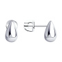Серьги из серебра гвоздики «Капля» Sokolov