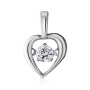 Подвеска из серебра «Сердечко» с танцующими фианитами