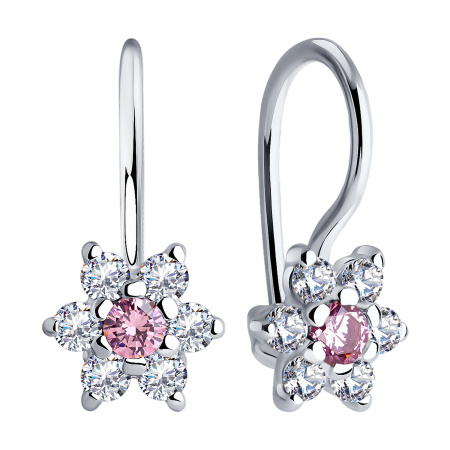 Серьги из серебра с фианитами