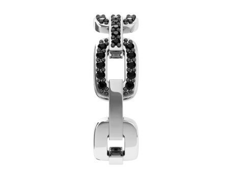 Серебряное кольцо с чёрными фианитами