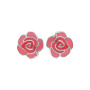 Серьги-пусеты из серебра с эмалью «Розы»