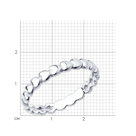 Кольцо из серебра «Сердечки»