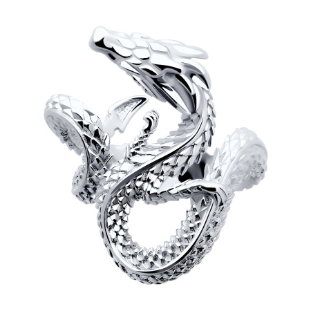 Кольцо из серебра «Дракон»
