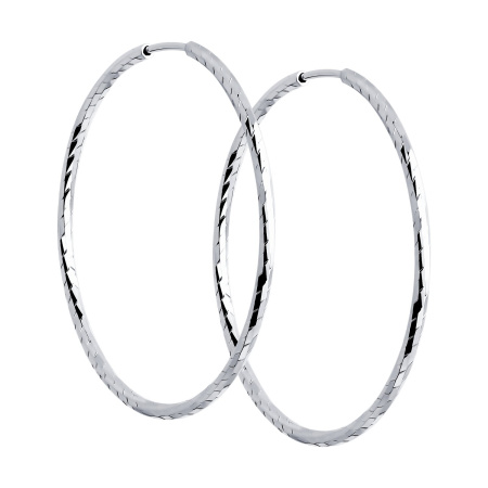 Серьги из серебра с алмазной гранью 3 см