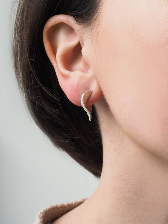 Ассиметричные серьги из серебра