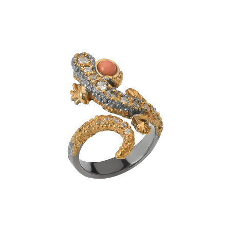 Кольцо из серебра «Ящерица»