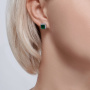 Серьги из серебра с агатами и фианитами