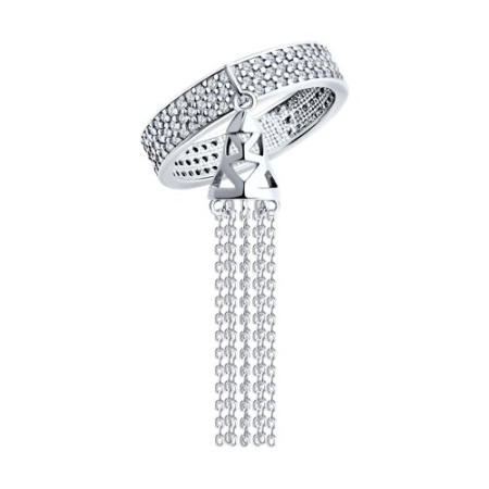 Кольцо из серебра с фианитами