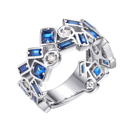 Кольцо из серебра со шпинелью и фианитами