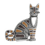 Брошь подвеска из серебра Кот Василий гордый, как тигр