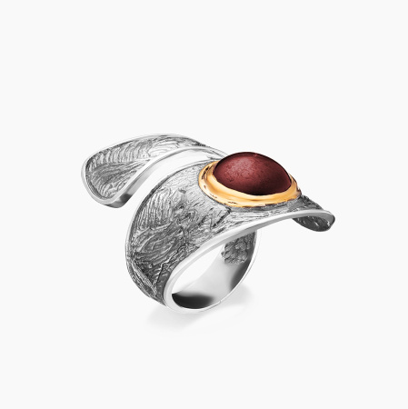 Серебряное кольцо «Мистический Гранат»