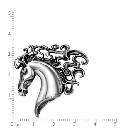 Брошь из серебра 925 Конь лошадь символ 2026 года