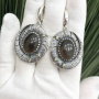 Серебряные серьги «Галактика» с раухтопазом