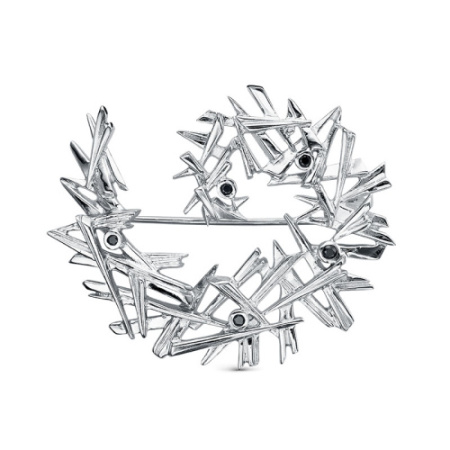 Брошь из серебра «Кристаллы Льда» с фианитами