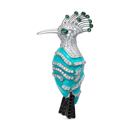 Брошь-подвеска из серебра «Райская птица»