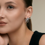 Серьги из серебра с топазом и фианитами «Бантики»