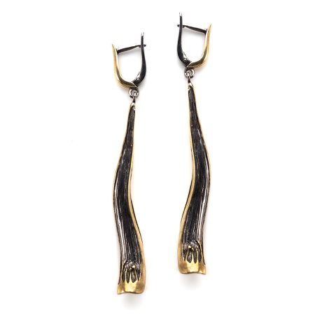 Серебряные серьги с позолотой