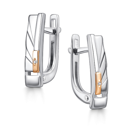 Серьги из серебра с бриллиантами