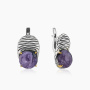 Серьги из серебра с чароитом