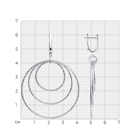 Серьги из серебра с алмазной гранью