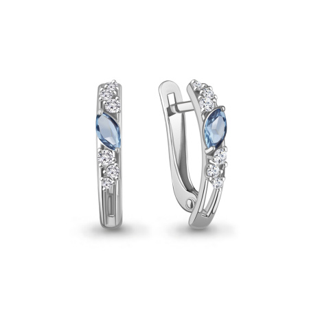 Серебряные серьги с топазами и фианитами