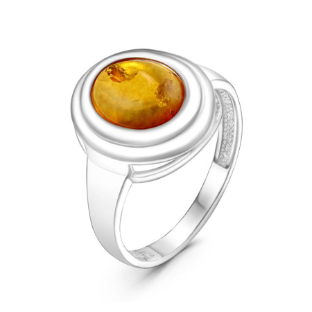 Серебряное кольцо с янтарем