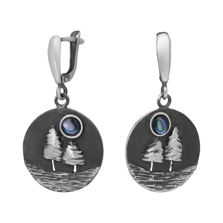 Серьги из серебра с перламутром «Елочка»